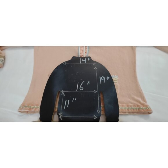 Intuitions light Peach Sweater Women knitted Cardigan Medium Lace Cottagecore - Picture 15 of 15